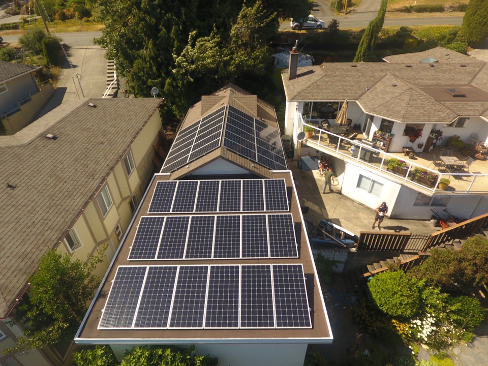 15.3 kW solar system installed on a roof