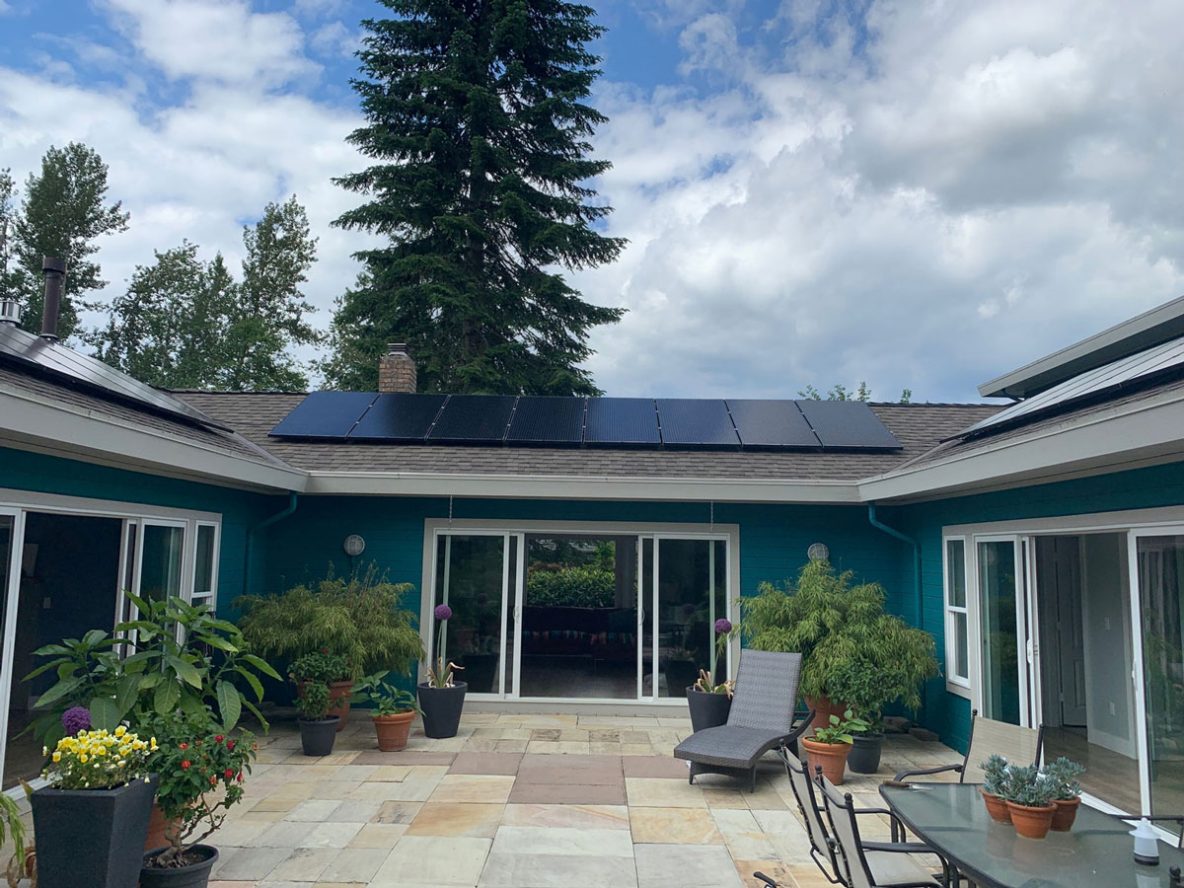 A beautiful Maple Ridge's house installed with eight solar panels
